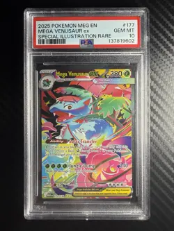 Pokemon Mega Venusaur ex Mega Evolution Special Illustration Rare #177 PSA 10 - Image 1