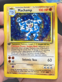 Pokemon TCG Machamp Base Set 8/102 Holo Unlimited Holo Rare NM 1st Edition - Image 1