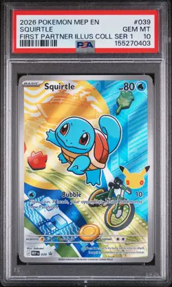 2026 POKEMON FIRST PARTNER ILLUSTRATION COLLECTION SERIES 1 #039 SQUIRTLE PSA 10 - Image 1