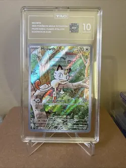 Pokemon Meowth 106/094 Me02 Phantasmal Flames Illustration Rare Gem Mint TAG 10 - Image 1