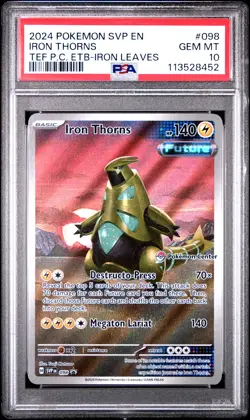 2024 POKEMON TEMPORAL FORCES POKEMON CENTER ELITE TRAINER BOX IRON THORNS PSA 10 - Image 1