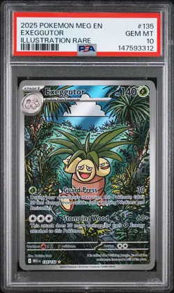 2025 POKEMON MEG EN-MEGA EVOLUTION ILLUSTRATION RARE #135 EXEGGUTOR PSA 10 - Image 1