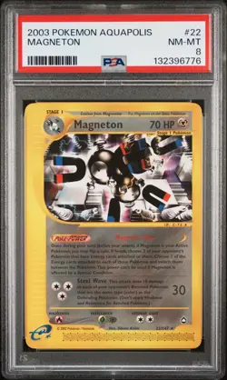 2003 POKEMON AQUAPOLIS #22 MAGNETON PSA 8 - Image 1