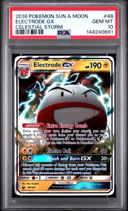 2018 POKEMON SUN & MOON CELESTIAL STORM #48 ELECTRODE GX PSA 10 - Image 1