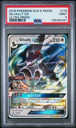 2018 POKEMON SUN & MOON ULTRA PRISM #116 SILVALLY GX PSA 9 - Image 1
