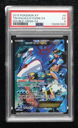 Team Aqua's Kyogre EX Pokemon XY Double Crisis PSA 5 - Image 1