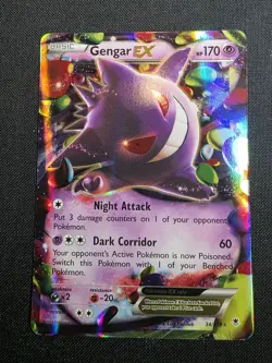 Pokemon Gengar EX Ultra Rare Holo 34/119 XY-Phantom Forces 170 HP Psychic - Image 2