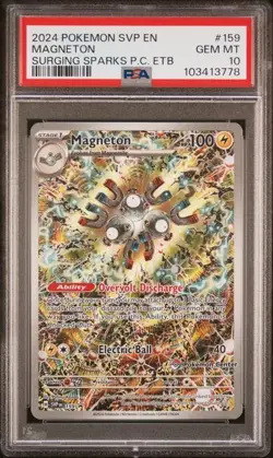 PSA 10 - 2024 Pokemon Surging Sparks Pokemon Center ETB MAGNETON Promo #159 3778 - Image 1
