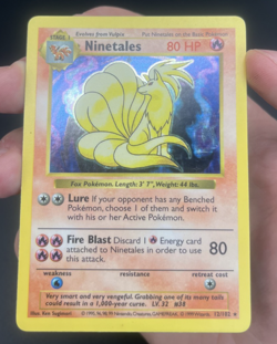 Pokemon TCG Ninetales Base Set 12/102 Holo 1999-2000 Shadowless LP/MP - Image 1