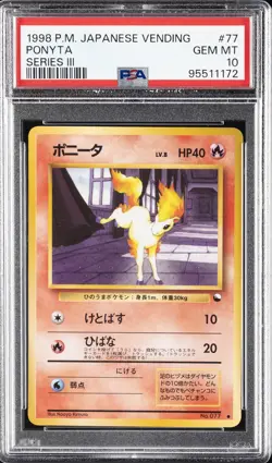 1998 POKEMON JAPANESE VENDING SERIES III #77 PONYTA PSA 10 - Image 1