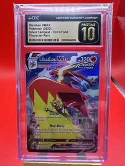 Pokemon Blaziken VMAX Silver Tempest Character Rare FA #TG15 CGC 10 Pristine - Image 1