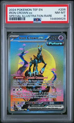 Iron Crown EX 206/162 Special Illustration Rare Pokemon PSA 8 *626 - Image 1