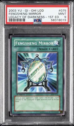 2003 YU-GI-OH! LOD-LEGACY OF DARKNESS 1ST ED #075 FENGSHENG MIRROR PSA 9 - Image 1