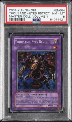 2004 YU-GI-OH! MASTER COLL VOLUME 1 #EN004 THOUSAND-EYES RESTRICT PSA 8 - Image 1