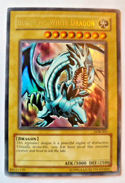 YuGiOh TCG: Blue-Eyes White Dragon LOB-001 MP - Image 1