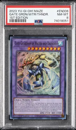 2023 YU-GI-OH! MAZE OF MEMORIES 1ST ED GATE GUARDIAN OF WATER AND THUNDER PSA 8 - Image 1