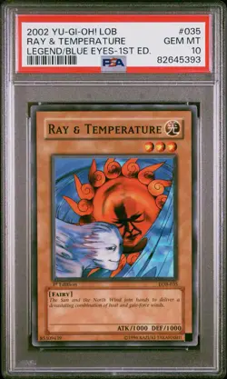 2002 Yu-Gi-Oh! Ray&Temperature LOB 1st Edition Common PSA 10 - Image 1