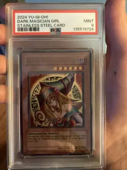 2024 Yu-Gi-Oh! Dark Magician Girl Stainless Steel PSA 9 MINT - Image 1