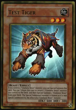 Yu-Gi-Oh! - Test Tiger 2009 GLD2-EN029 Ultra Rare Limited Edition - Image 1