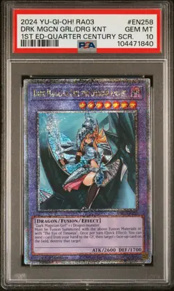 Dark Magician Girl the Dragon Knight RA03-EN258 1st Quarter Century Rare PSA 10 - Image 1