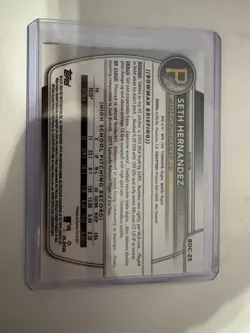 Seth Hernandez 2025 Bowman Chrome Draft 1st Year Prospect Refractor SP Pirates - Image 2