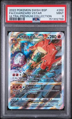 PSA 9 CHARIZARD VSTAR #SWSH262 Alt Art Promo - 2022 Ultra-Premium Collection - Image 1