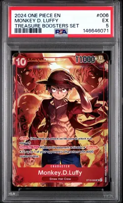 2024 ONE PIECE PROMOS TREASURE BOOSTERS SET #006 MONKEY D. LUFFY PSA 5 - Image 1