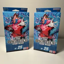 (2) ONE PIECE ENGLISH TCG: ST25 BLUE Buggy Starter Deck Bundle - 2 Decks NEW - Image 1