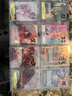 One Piece Card Lot Luffy, Marco L, Upper Yard, Nico Robin, Teach, Bonney - Image 1
