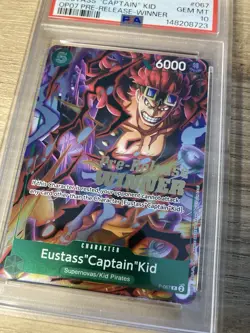 2024 One Piece Promo OP07 Pre-Release Winner #067 Eustass "Captain" Kid PSA 10 - Image 3