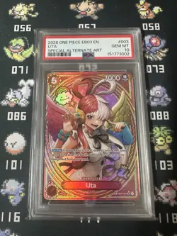 2026 ONE PIECE EB03-ONE PIECE HEROINES EDITION SPECIAL ALT ART #003 UTA PSA 10 - Image 1