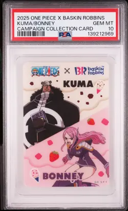 2025 ONE PIECE X BASKIN ROBBINS BARTHOLOMEW KUMA/JEWELRY BONNEY PSA 10 - Image 1