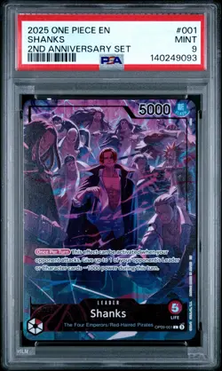 2025 ONE PIECE ENGLISH VERSION 2ND ANNIVERSARY SET #001 SHANKS PSA 9 - Image 1