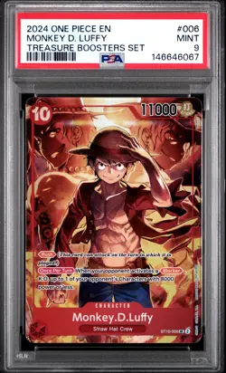 2024 ONE PIECE PROMOS TREASURE BOOSTERS SET #006 MONKEY D. LUFFY PSA 9 - Image 1