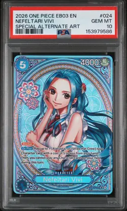 2026 ONE PIECE EB03-EXTRA BOOSTER -ONE PIECE HEROINES ED- NEFELTARI VIVI PSA 10 - Image 1
