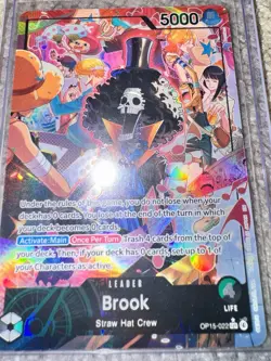 One Piece Brook Leader OP15-022 Alternate Art Leader Holo English Bandai - Image 1