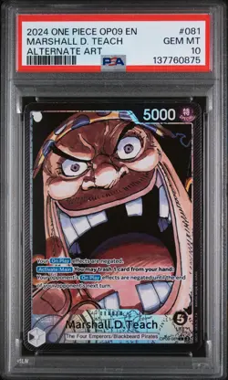 2024 ONE PIECE OP09-EMPERORS IN THE NEW WORLD #081 MARSHALL D. TEACH PSA 10 - Image 1