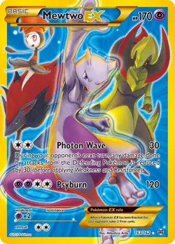 Pokemon Mewtwo EX Secret Rare Full Art Holo 163/162 Breakthrough 170HP Psyburn - Image 1