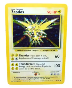 Zapdos 16/102 Holo Rare Unlimited Base Set 1999 - Pokemon Card TCG (NM) - Image 1