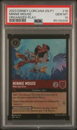 PSA 10 2023 Disney Lorcana Minnie Mouse Organized Play #16 FOIL (POP 301) - Image 1