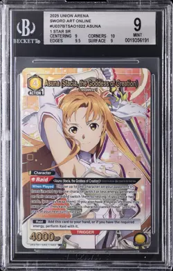 2025 UNION ARENA 1 STAR #022 ASUNA (STACIA, THE GODDESS OF CREATION) BGS 9 - Image 1