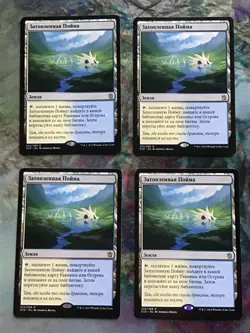 4x Flooded Strand KTK Russian MTG Playset LP Foreign Language - Image 1
