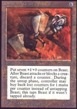 MTG Clockwork Beast, Moderate Play, English Alpha - Image 1