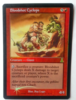 Magic the Gathering MTG Urza's Destiny FOIL BLOODSHOT CYCLOPS VLP/EX Rare 1999! - Image 1