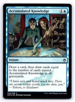 MTG Accumulated Knowledge Foil C Masters 25 A25 40 NM Magic - Image 1