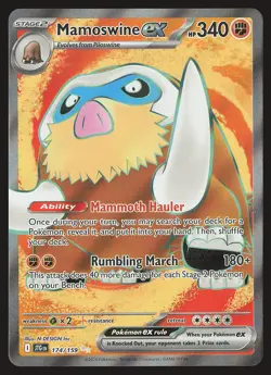 SV09: Journey Together Mamoswine ex #174/159 Ultra Rare Pokemon Card - Image 1