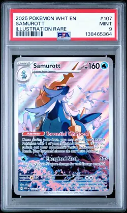 2025 Pokemon White Flare Samurott Illustration Rare #107/086 PSA 9 - Image 1