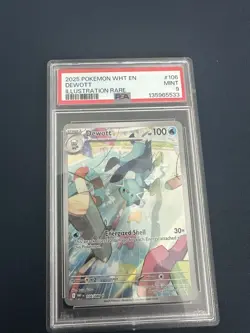 Pokemon TCG PSA 9 Dewott White Flare Illustration Rare WHT EN 106/086 2025 - Image 1