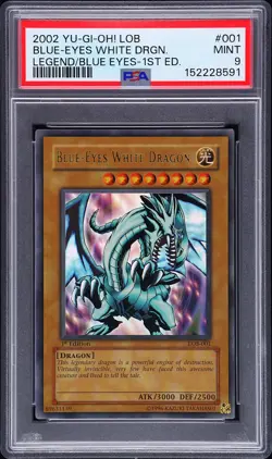 Blue Eyes White Dragon LOB-001 1st Edition Ultra Rare Glossy Yugioh PSA 9 *591 - Image 1
