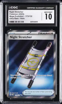 2025 POKEMON MEG EN-MEGA EVOLUTION ULTRA RARE NIGHT STRETCHER CGC 10 GEM MINT - Image 1